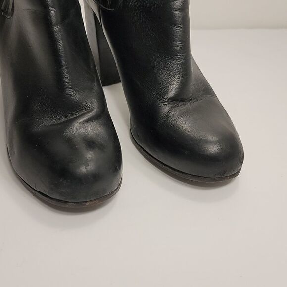 & other stories  Black Leather 4 Inch Block Heeled Ankle boots ladies si… - Picture 10 of 10
